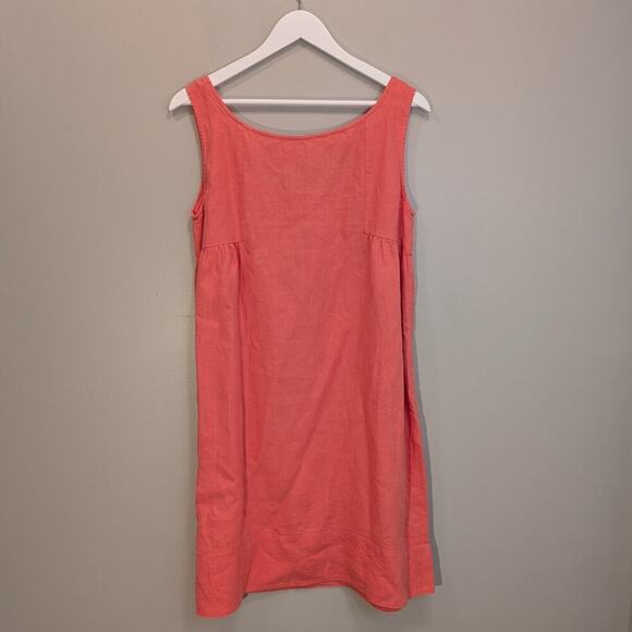 Garnet Hill Sundress 100% Linen Flowy Lightweight Travel Beach Pool - Size 8 - Picture 2 of 7